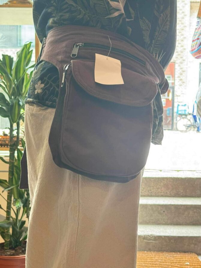 Classic Canvas Crossbody Sling Bag in Deep Plum